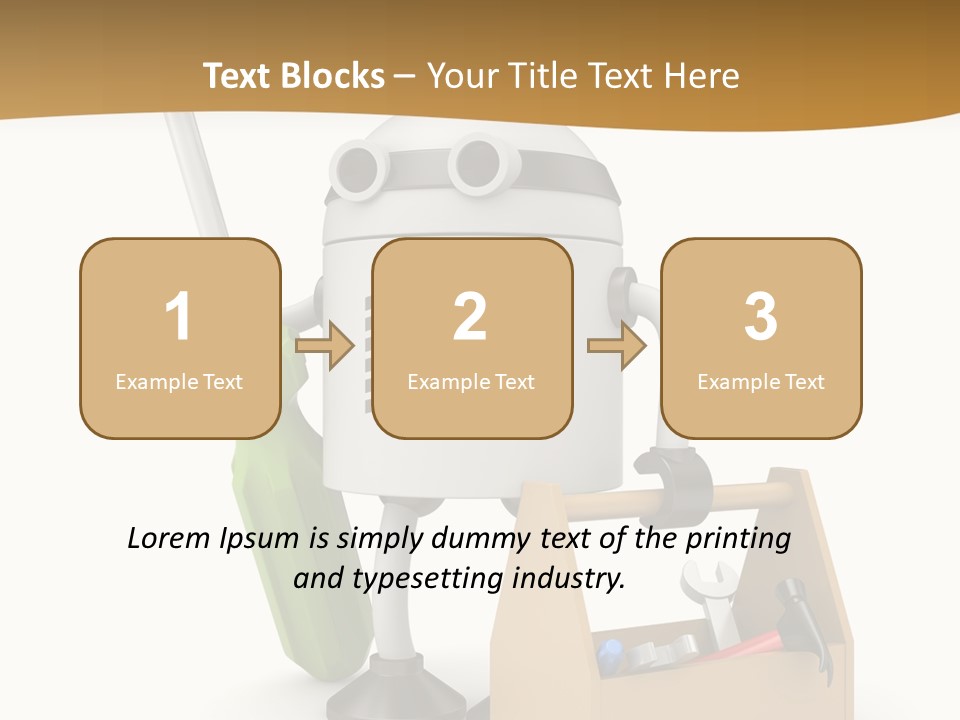 A Robot With A Tool In A Box On A White Background PowerPoint Template