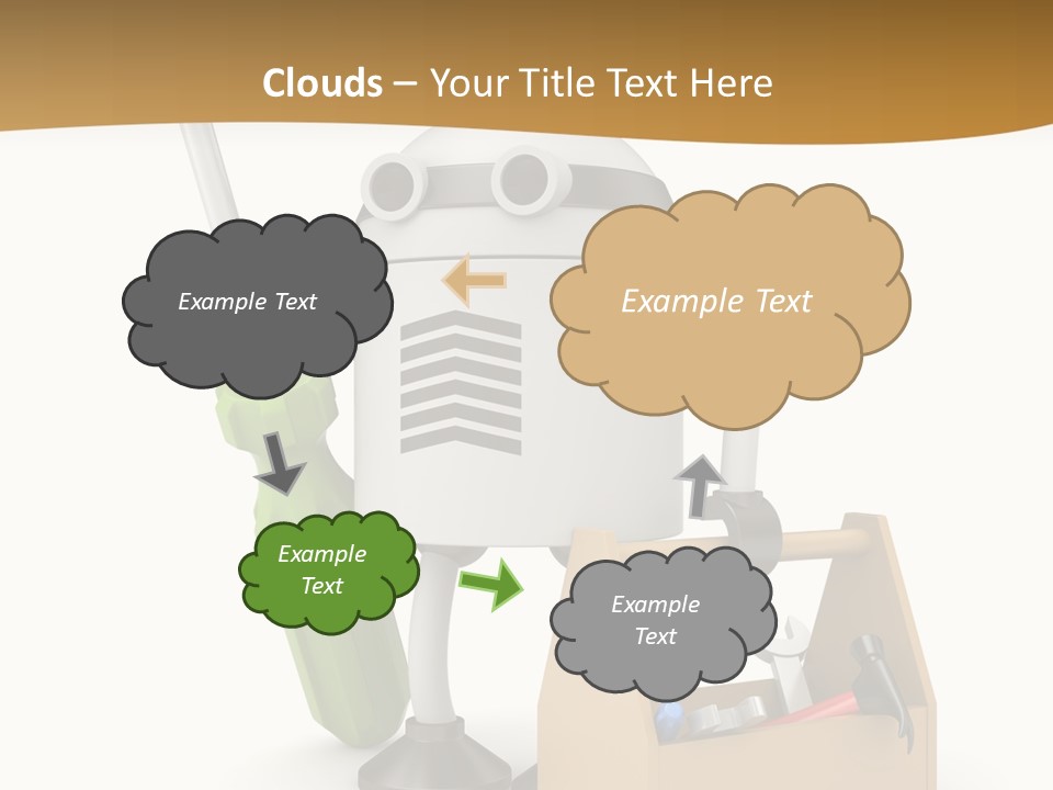 A Robot With A Tool In A Box On A White Background PowerPoint Template