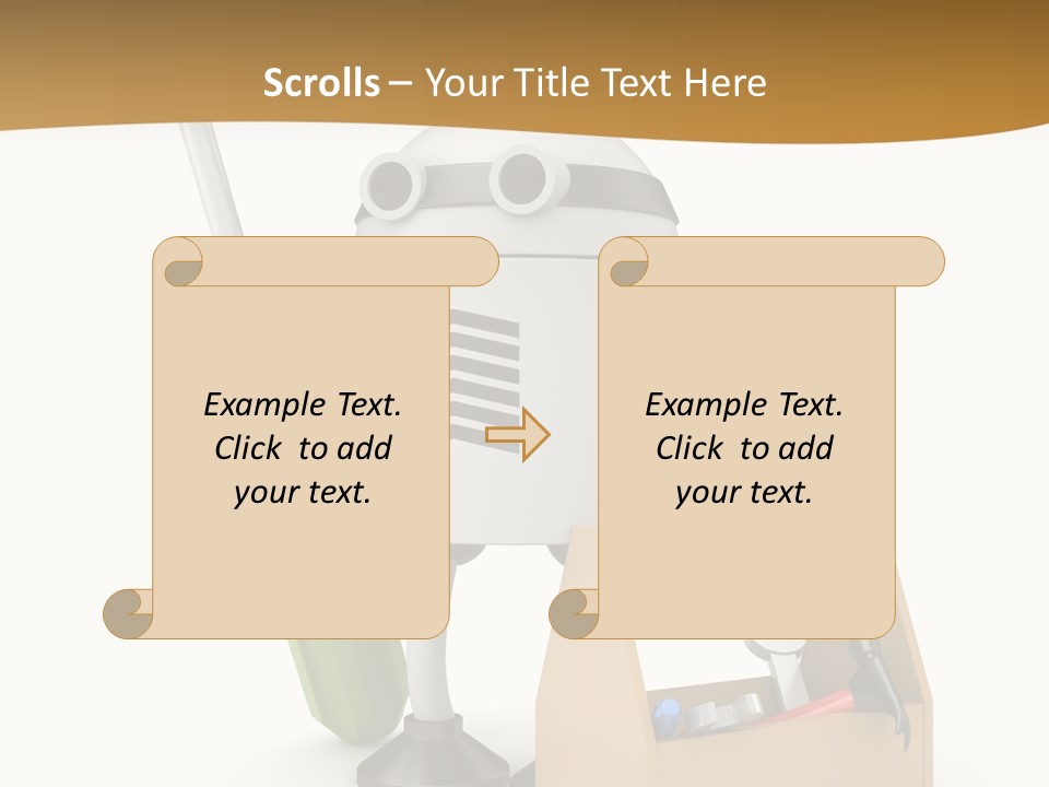 A Robot With A Tool In A Box On A White Background PowerPoint Template