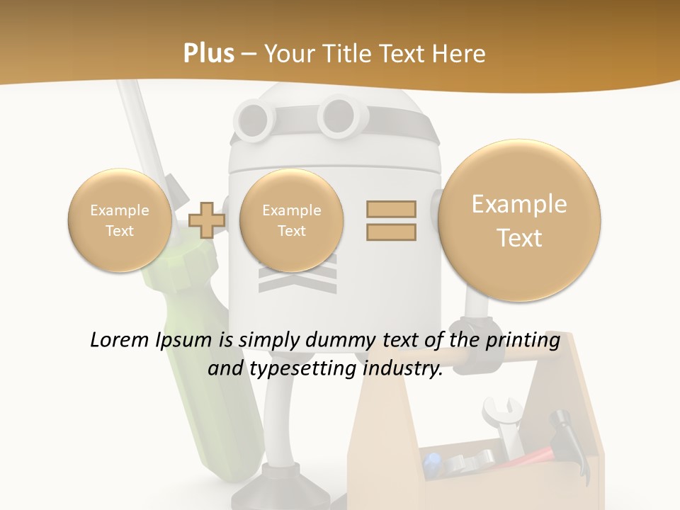 A Robot With A Tool In A Box On A White Background PowerPoint Template