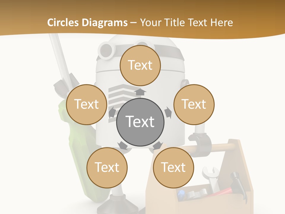 A Robot With A Tool In A Box On A White Background PowerPoint Template