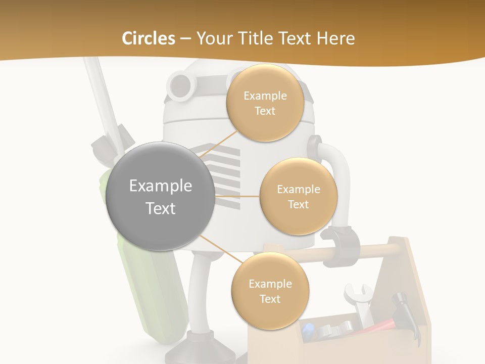 A Robot With A Tool In A Box On A White Background PowerPoint Template