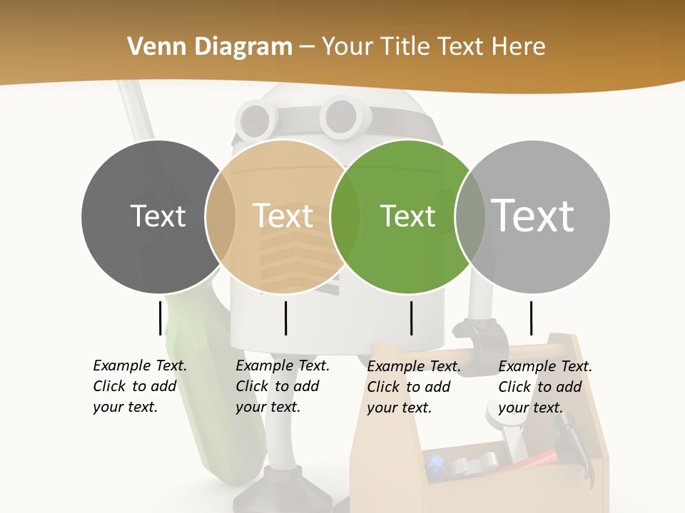 A Robot With A Tool In A Box On A White Background PowerPoint Template