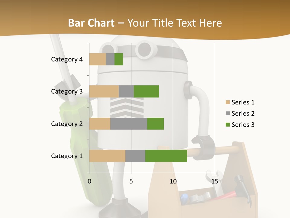 A Robot With A Tool In A Box On A White Background PowerPoint Template