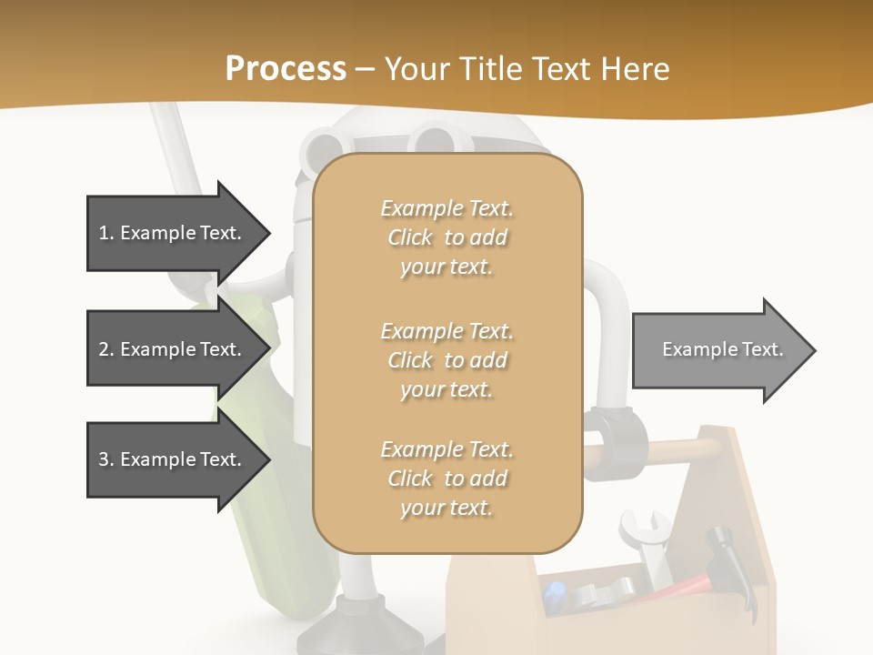 A Robot With A Tool In A Box On A White Background PowerPoint Template