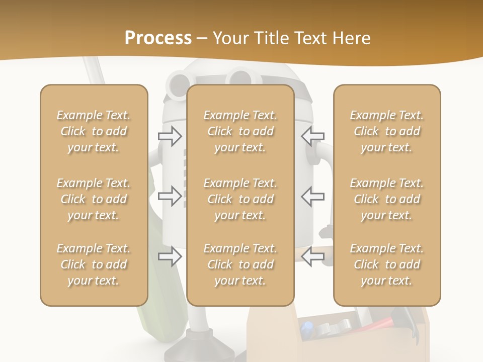A Robot With A Tool In A Box On A White Background PowerPoint Template