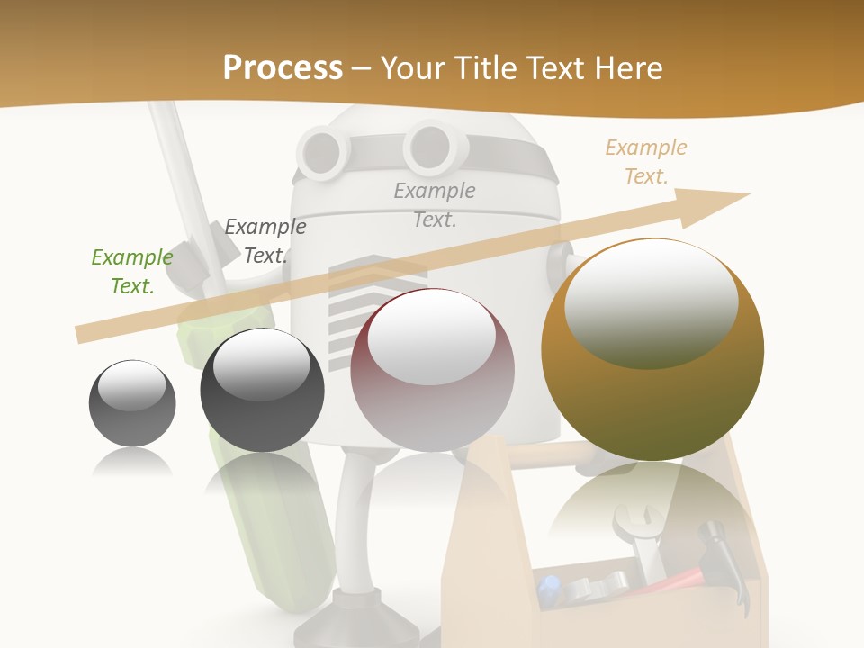 A Robot With A Tool In A Box On A White Background PowerPoint Template