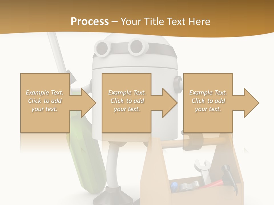 A Robot With A Tool In A Box On A White Background PowerPoint Template