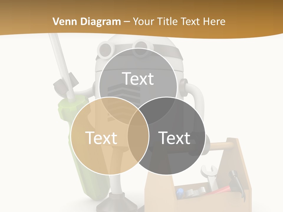 A Robot With A Tool In A Box On A White Background PowerPoint Template