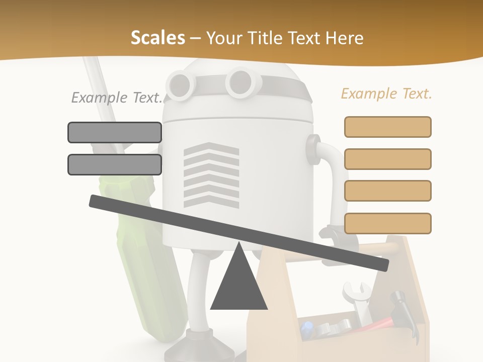 A Robot With A Tool In A Box On A White Background PowerPoint Template