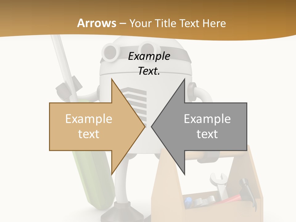 A Robot With A Tool In A Box On A White Background PowerPoint Template
