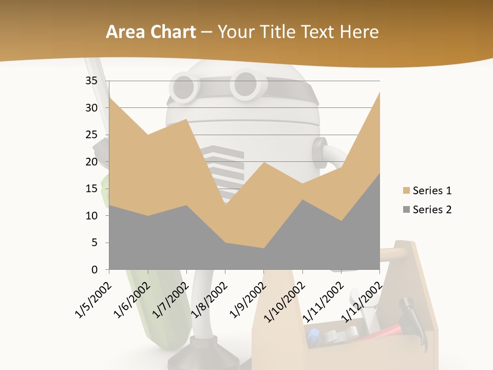 A Robot With A Tool In A Box On A White Background PowerPoint Template