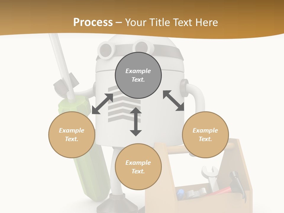 A Robot With A Tool In A Box On A White Background PowerPoint Template