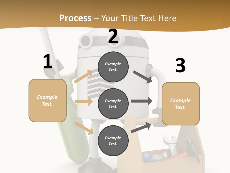 A Robot With A Tool In A Box On A White Background PowerPoint Template