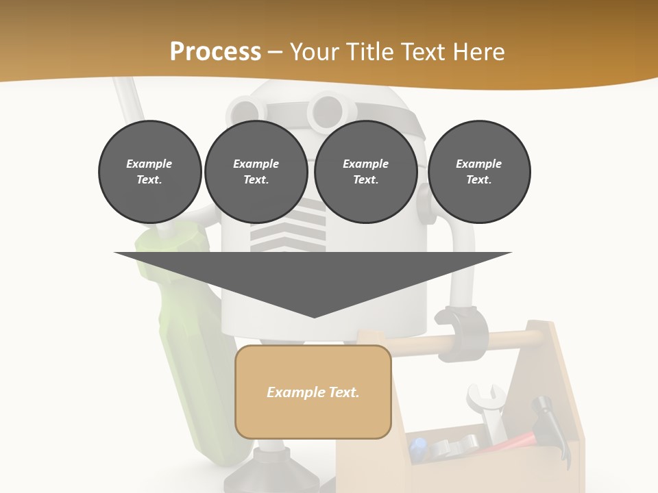 A Robot With A Tool In A Box On A White Background PowerPoint Template