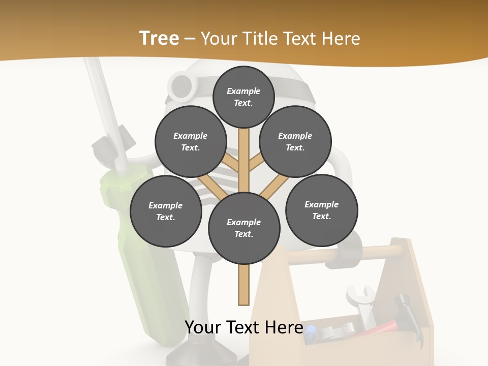 A Robot With A Tool In A Box On A White Background PowerPoint Template