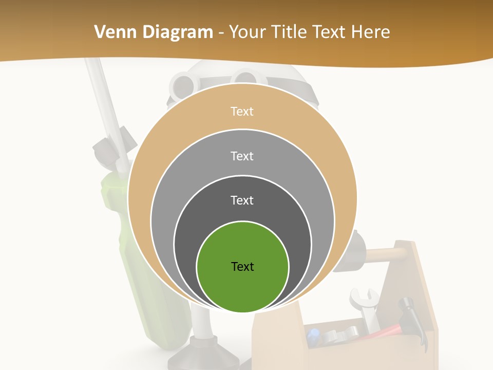 A Robot With A Tool In A Box On A White Background PowerPoint Template