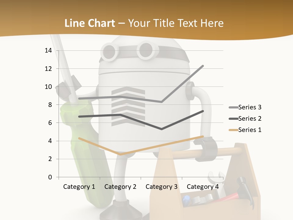 A Robot With A Tool In A Box On A White Background PowerPoint Template