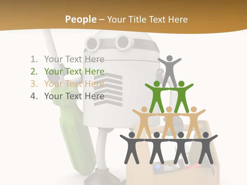 A Robot With A Tool In A Box On A White Background PowerPoint Template