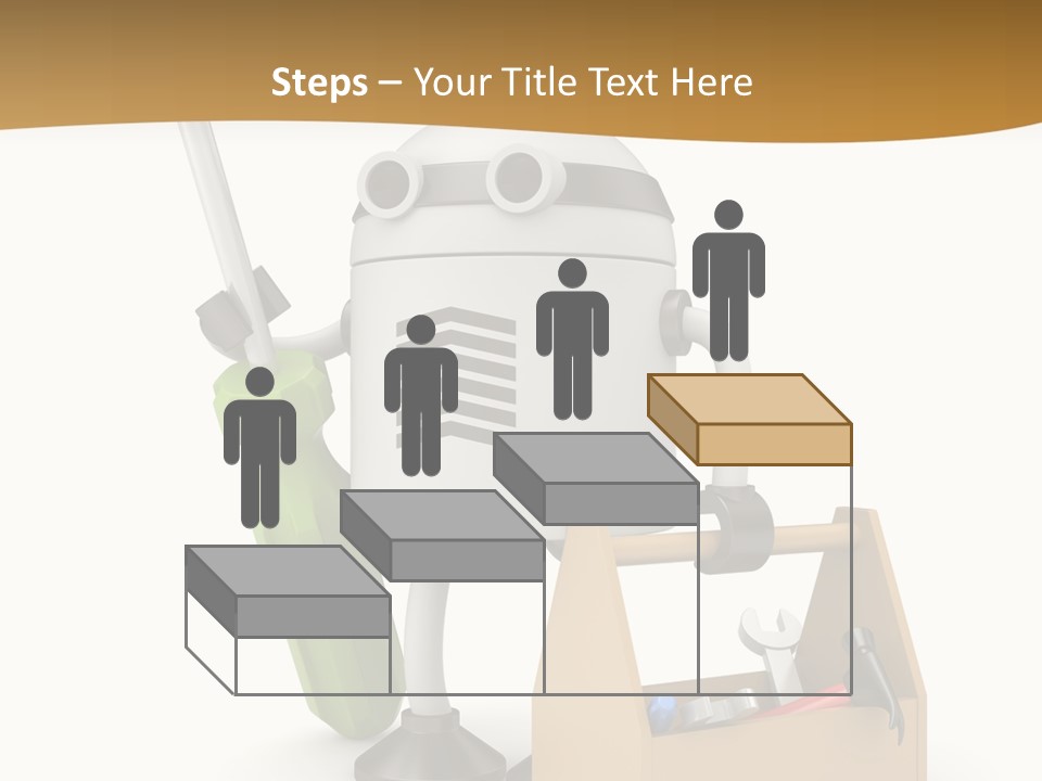 A Robot With A Tool In A Box On A White Background PowerPoint Template