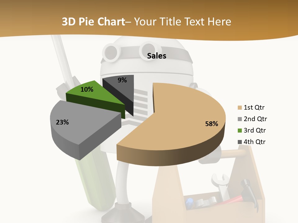A Robot With A Tool In A Box On A White Background PowerPoint Template