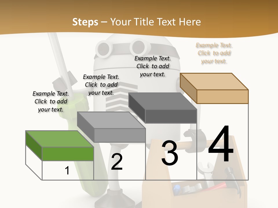 A Robot With A Tool In A Box On A White Background PowerPoint Template