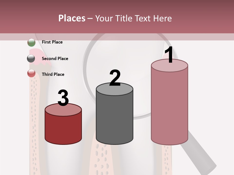 A Tooth With A Magnifying Glass On Top Of It PowerPoint Template