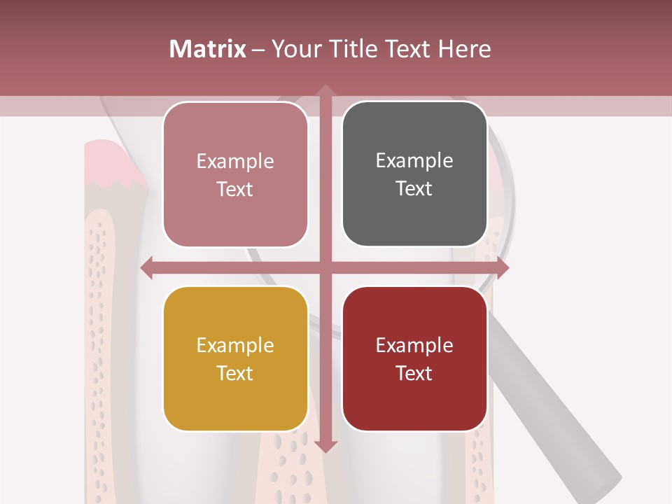 A Tooth With A Magnifying Glass On Top Of It PowerPoint Template