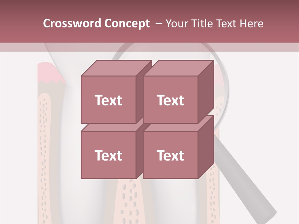 A Tooth With A Magnifying Glass On Top Of It PowerPoint Template