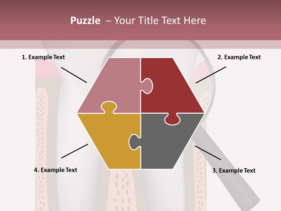 A Tooth With A Magnifying Glass On Top Of It PowerPoint Template