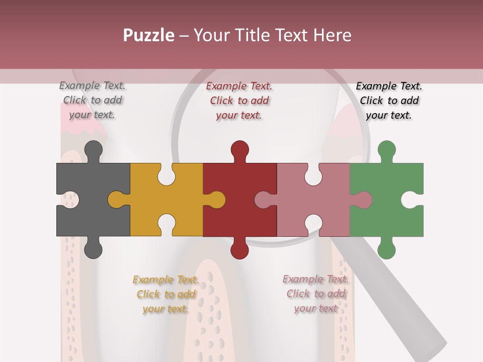 A Tooth With A Magnifying Glass On Top Of It PowerPoint Template