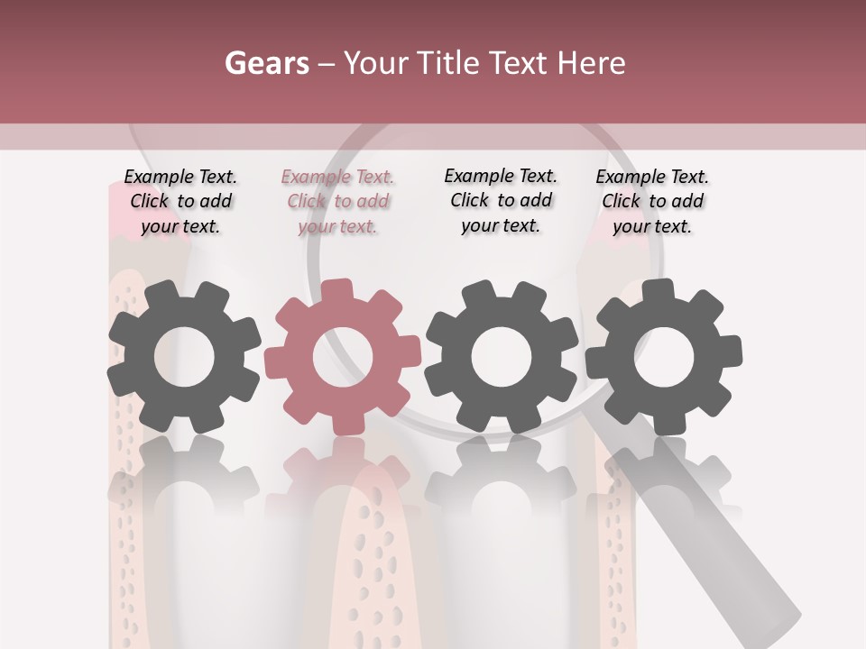 A Tooth With A Magnifying Glass On Top Of It PowerPoint Template