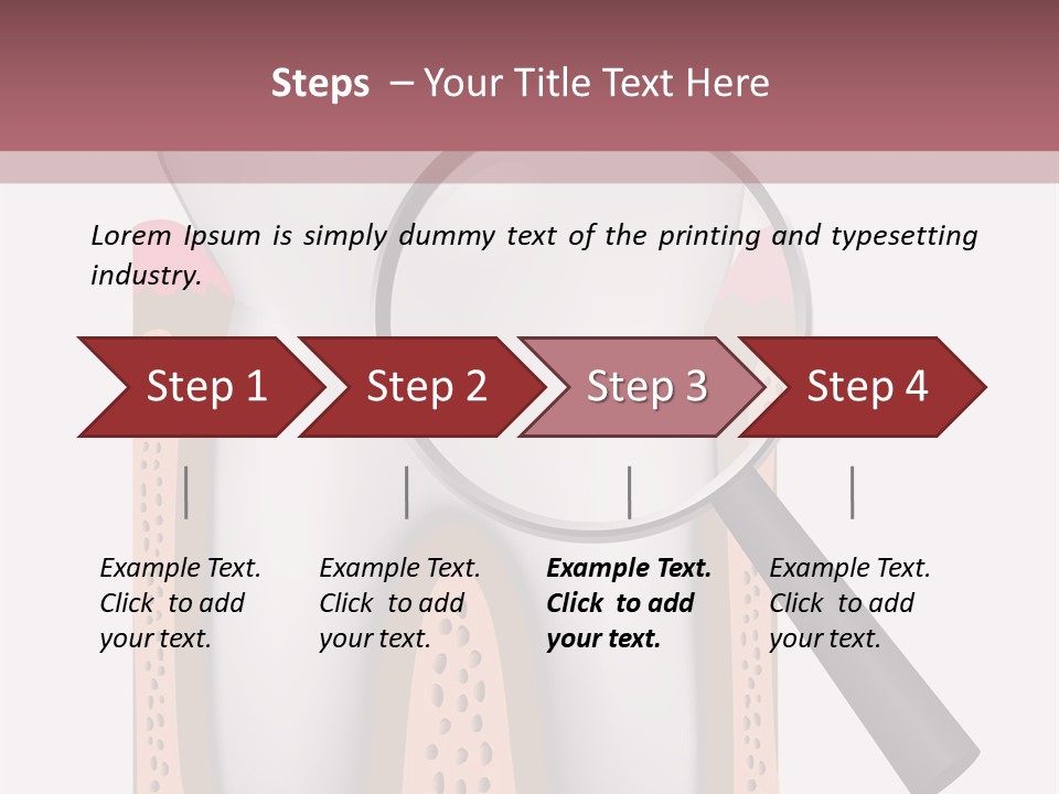 A Tooth With A Magnifying Glass On Top Of It PowerPoint Template
