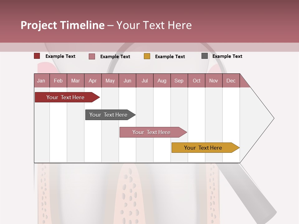 A Tooth With A Magnifying Glass On Top Of It PowerPoint Template