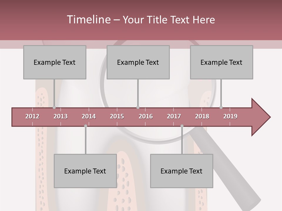 A Tooth With A Magnifying Glass On Top Of It PowerPoint Template