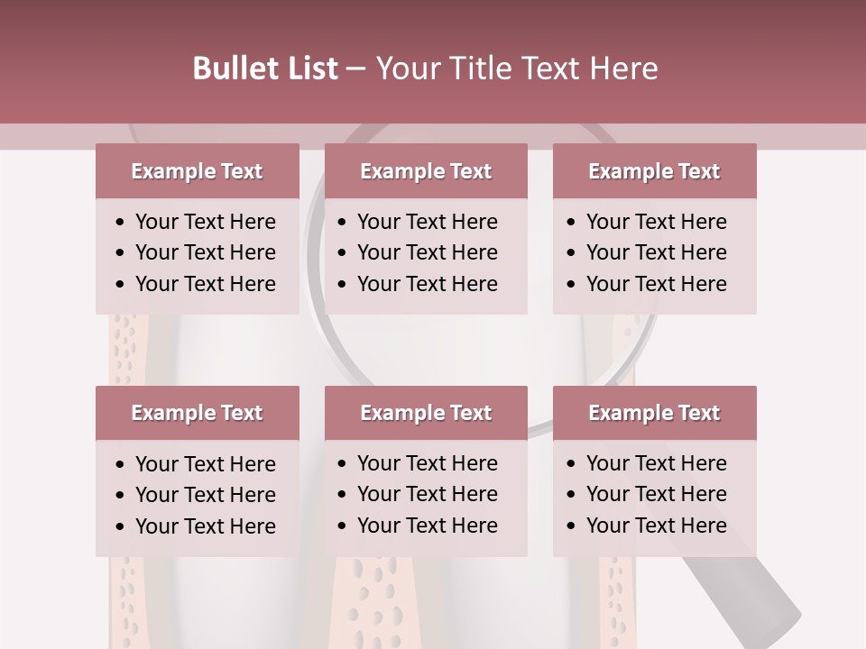 A Tooth With A Magnifying Glass On Top Of It PowerPoint Template