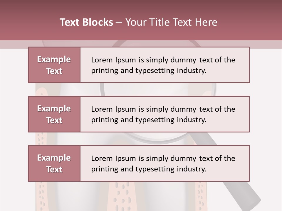 A Tooth With A Magnifying Glass On Top Of It PowerPoint Template