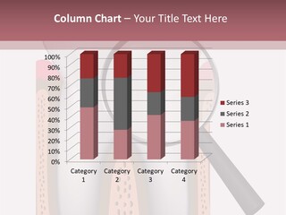 A Tooth With A Magnifying Glass On Top Of It PowerPoint Template