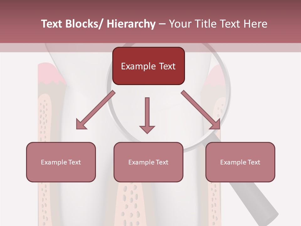 A Tooth With A Magnifying Glass On Top Of It PowerPoint Template