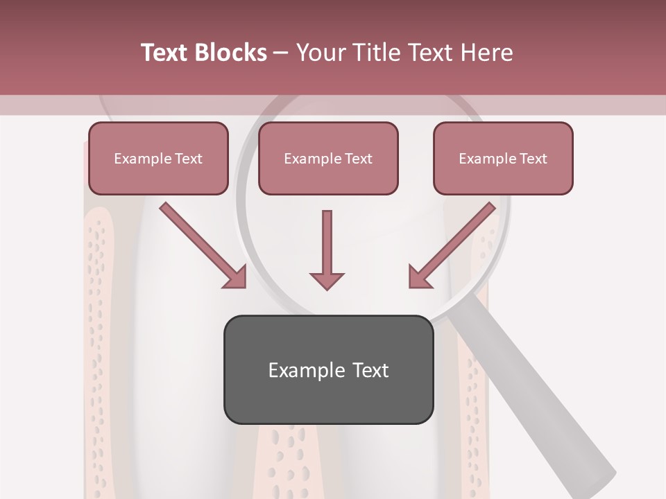 A Tooth With A Magnifying Glass On Top Of It PowerPoint Template