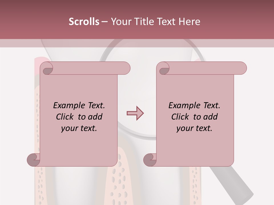 A Tooth With A Magnifying Glass On Top Of It PowerPoint Template