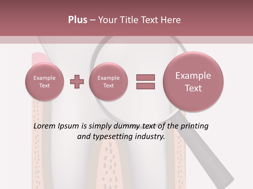 A Tooth With A Magnifying Glass On Top Of It PowerPoint Template