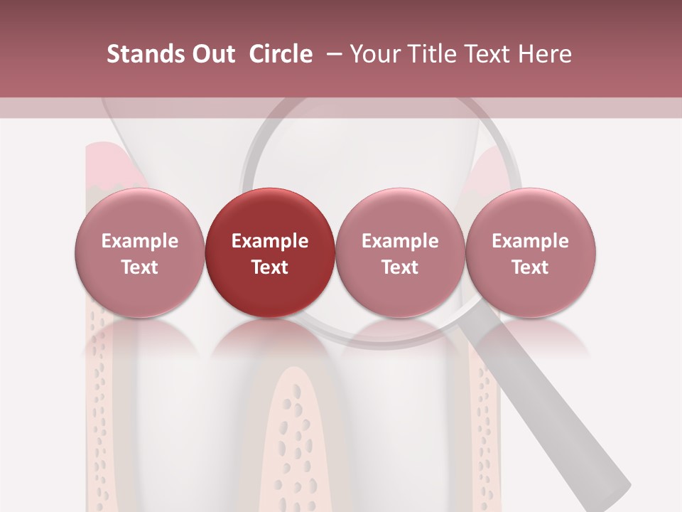 A Tooth With A Magnifying Glass On Top Of It PowerPoint Template