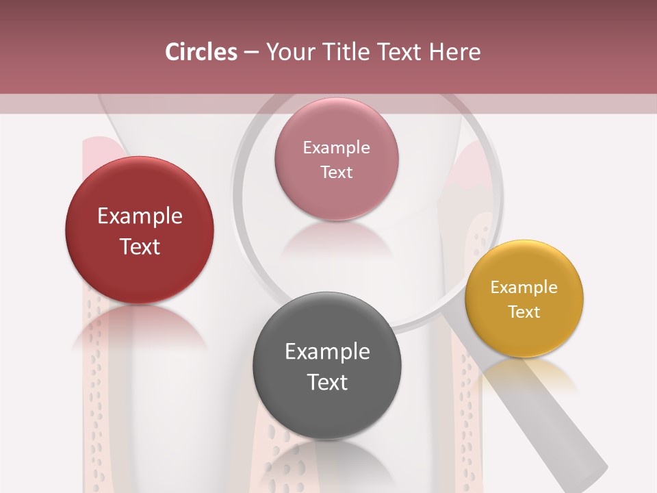 A Tooth With A Magnifying Glass On Top Of It PowerPoint Template