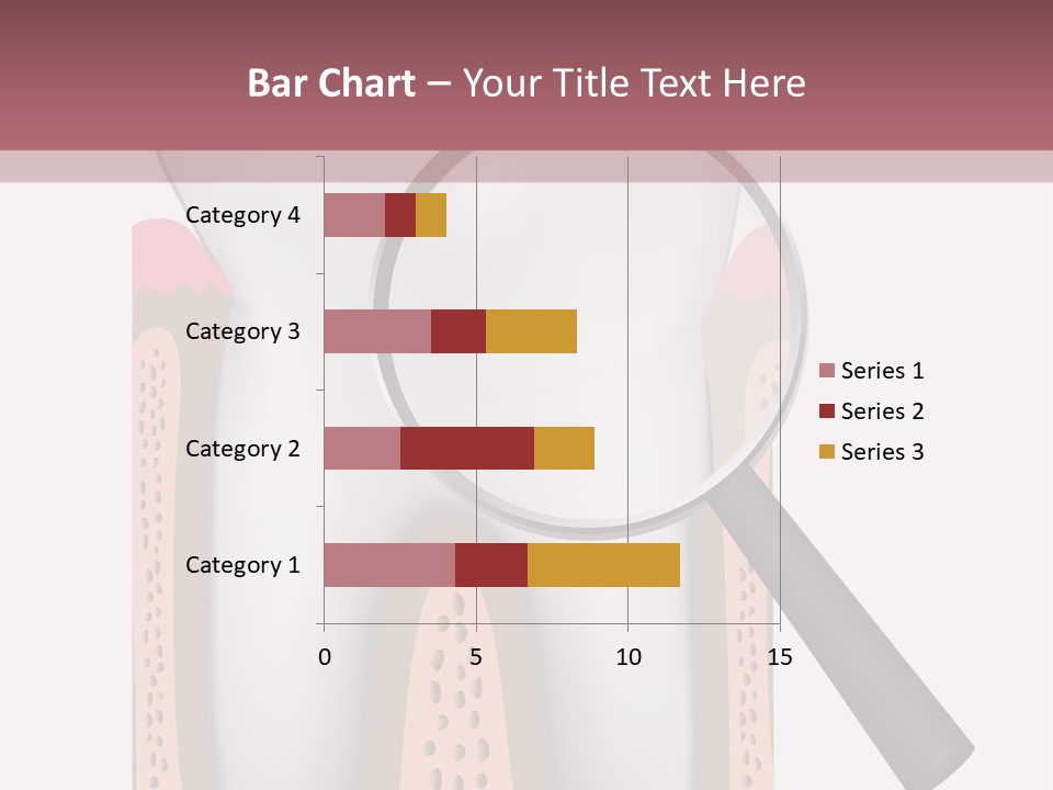 A Tooth With A Magnifying Glass On Top Of It PowerPoint Template