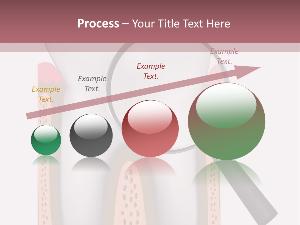 A Tooth With A Magnifying Glass On Top Of It PowerPoint Template