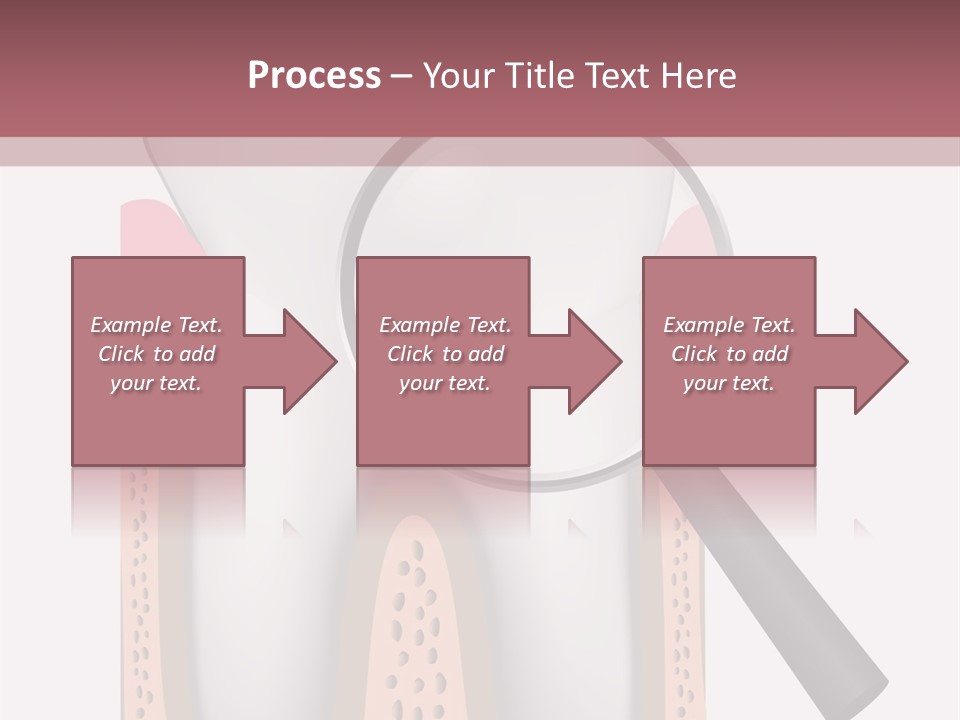 A Tooth With A Magnifying Glass On Top Of It PowerPoint Template