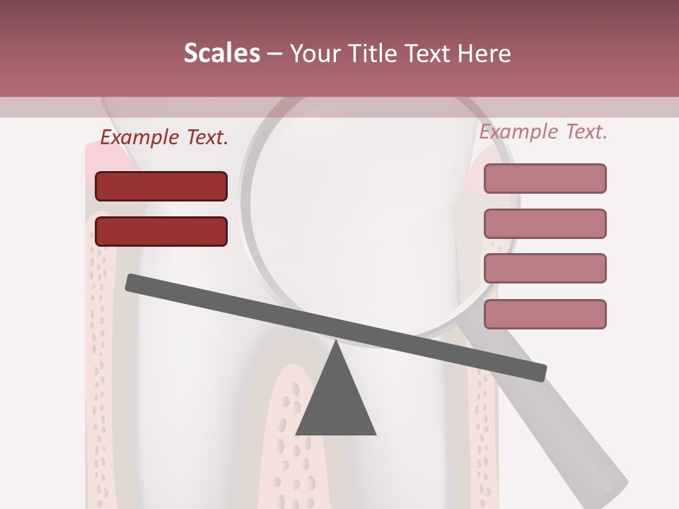 A Tooth With A Magnifying Glass On Top Of It PowerPoint Template