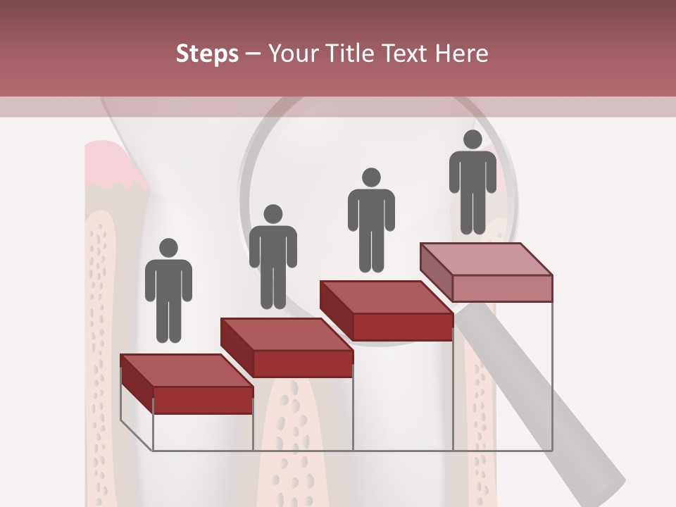 A Tooth With A Magnifying Glass On Top Of It PowerPoint Template