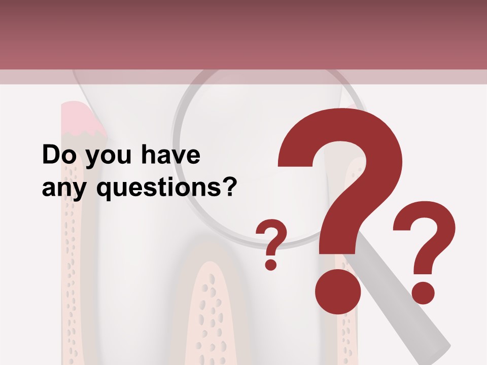 A Tooth With A Magnifying Glass On Top Of It PowerPoint Template